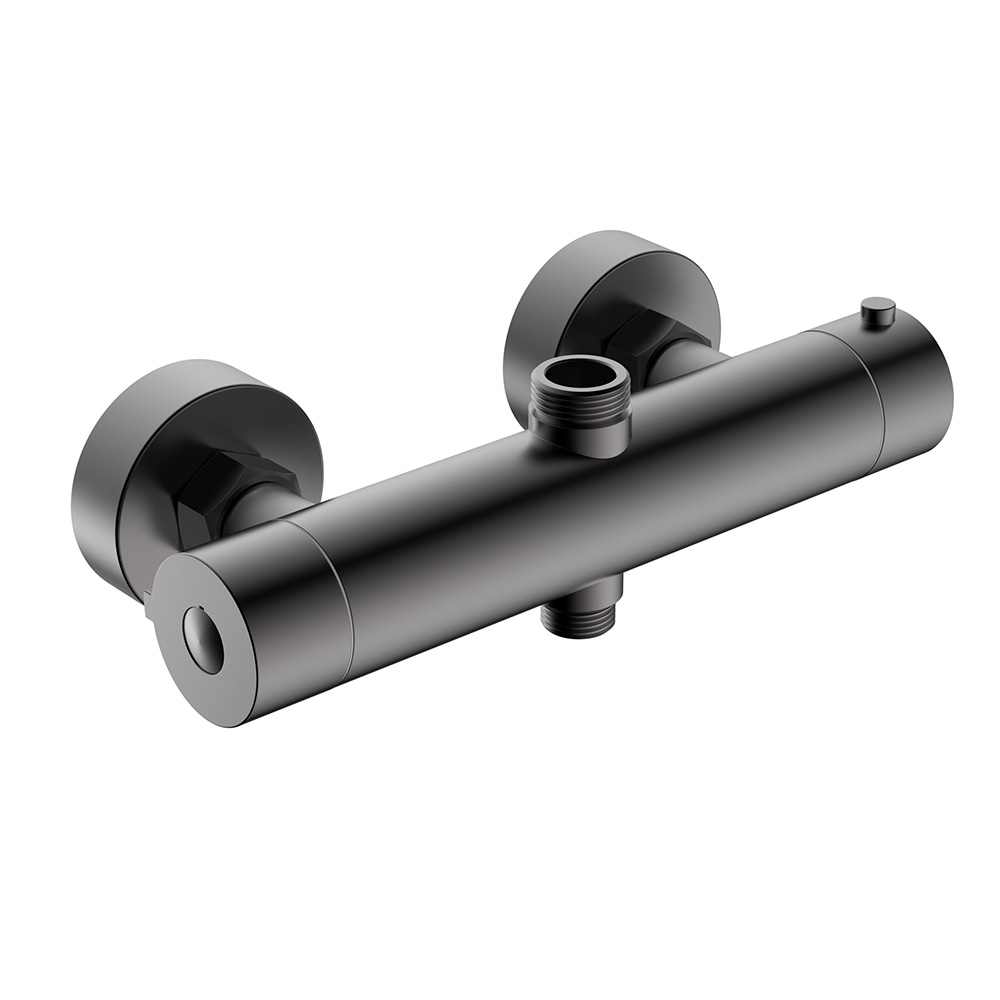 2 way gun metal exposed thermostatic bath bar shower valve