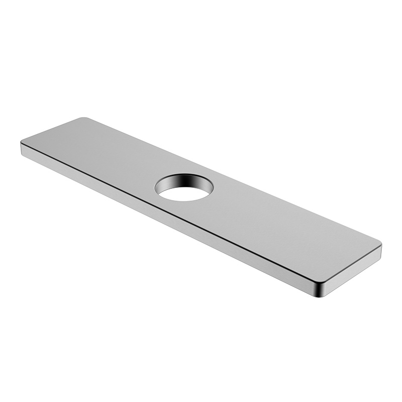 Square satin deck plate for kitchen sink faucet