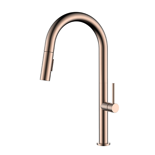 Rose Gold Stainless Steel Pull Down Kitchen Faucet