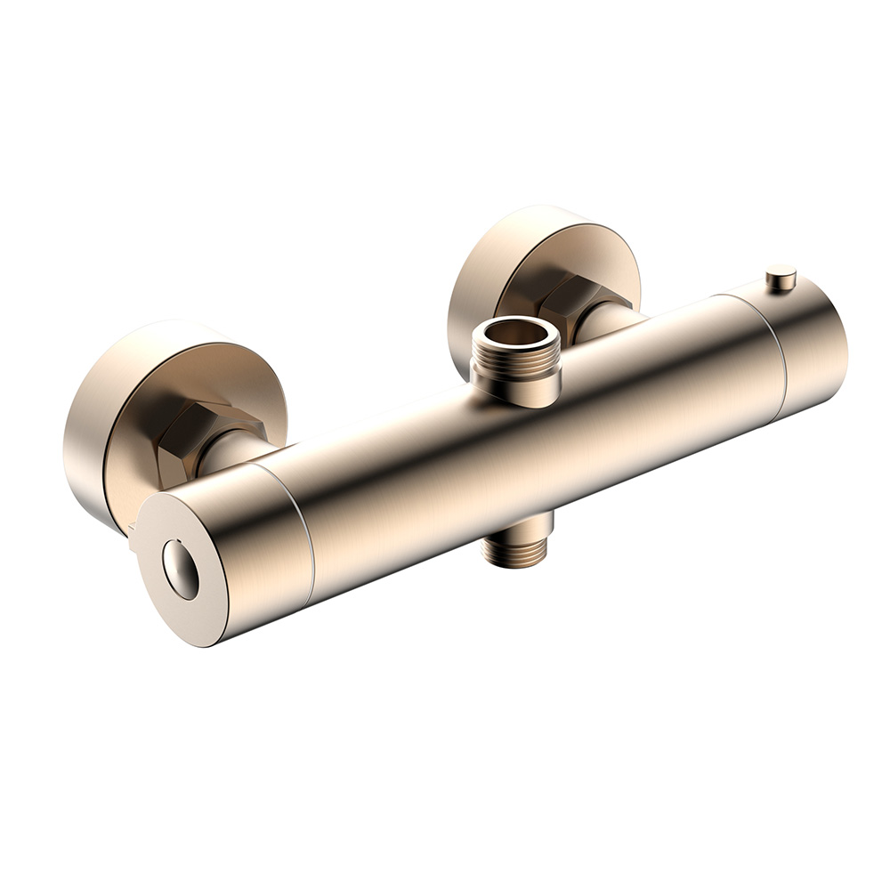 2 way rose gold exposed thermostatic bath bar shower valve