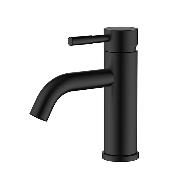 Matte black stainless steel monobloc bathroom wash basin mixer tap
