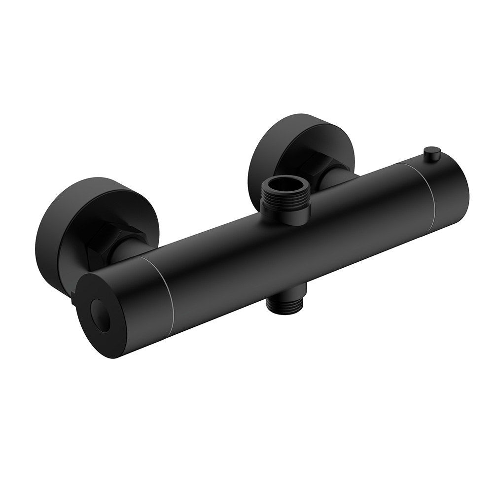 2 way matte black exposed thermostatic bath bar shower valve