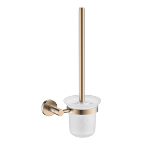 Wall hanging rose gold toilet bowl brush and holder