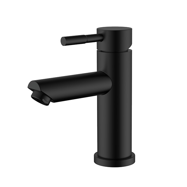 Matte black stainless steel bathroom basin mixer