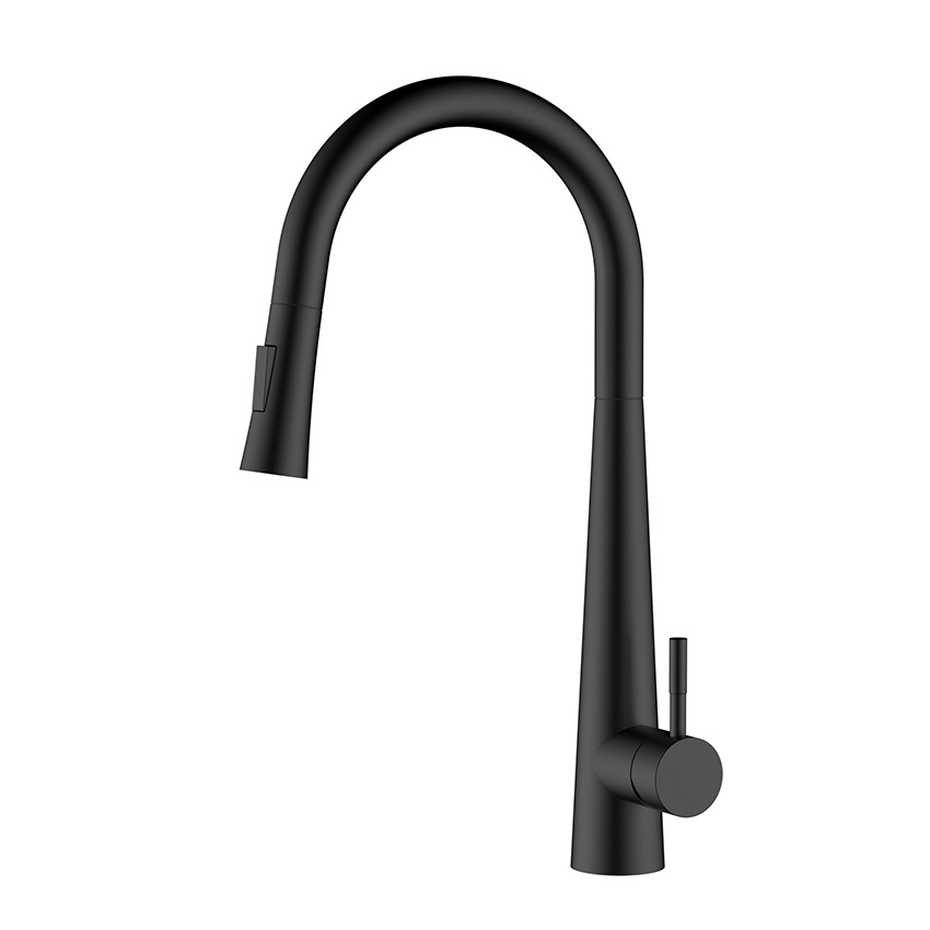 Stainless steel rose gold pull out kitchen tap Arc Fictures