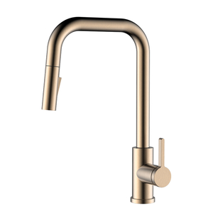 U shape stainless steel rose gold pull down kitchen faucet with UPC certification
