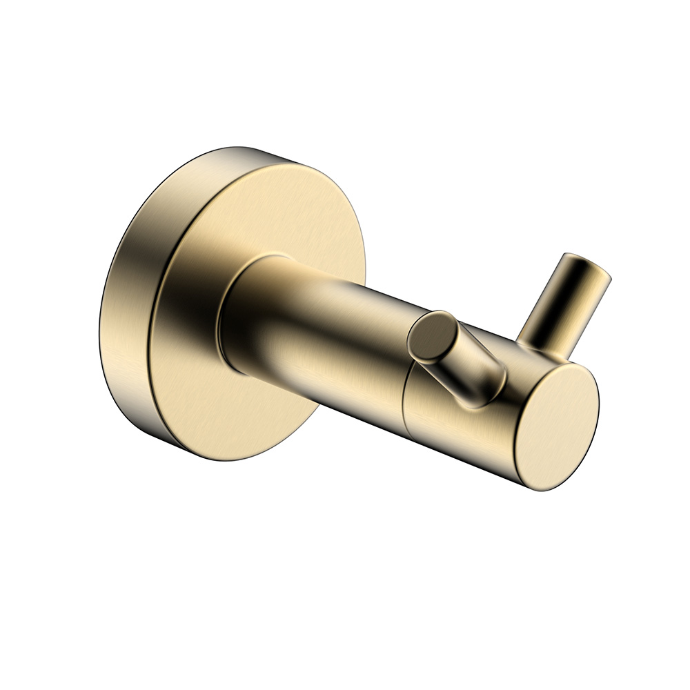 Modern stainless steel double brushed gold bathroom robe hook