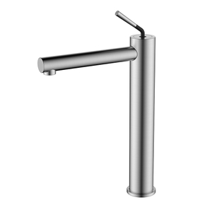 Stainless steel single lever satin vessel basin faucet