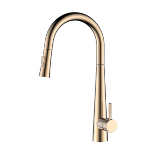 Stainless steel rose gold pull out kitchen tap