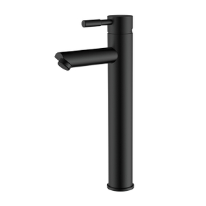Stainless steel matte black vessel bathroom faucet