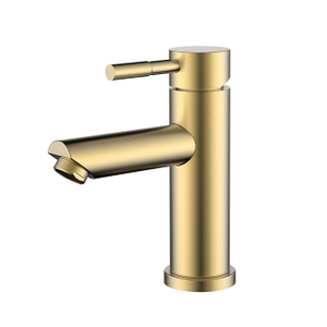 Brush gold stainless steel bathroom basin mixer